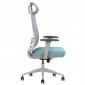 Крісло офісне TERRY сіре/зелена тканина/сірий каркас