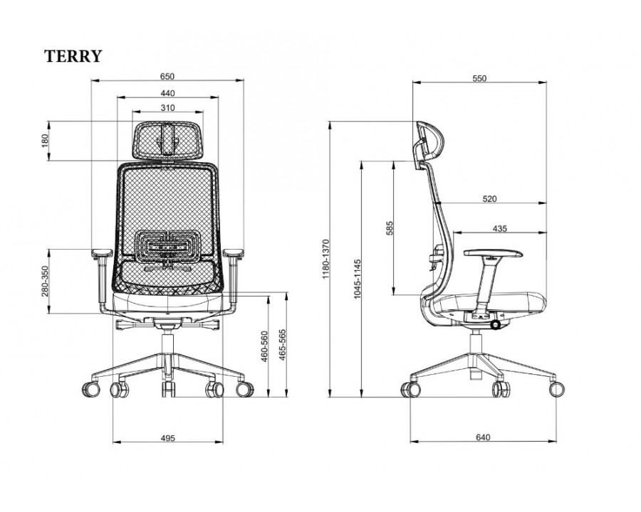 Крісло офісне TERRY сіре/зелена тканина/сірий каркас