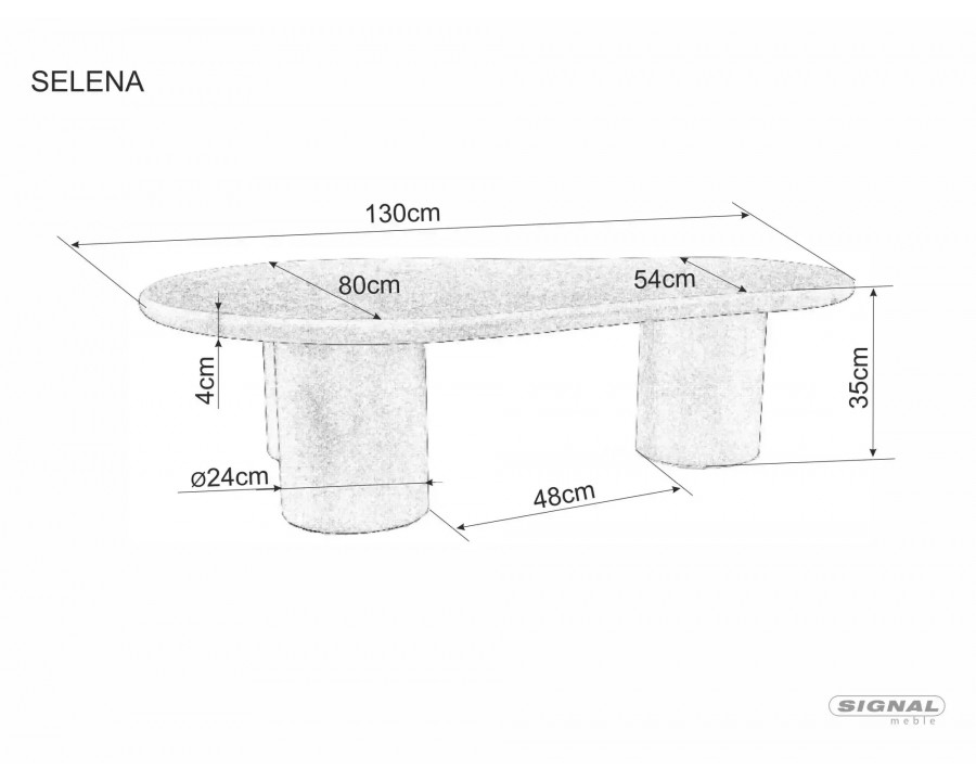Стіл журнальний кавовий Selena 130×80 см Екрю