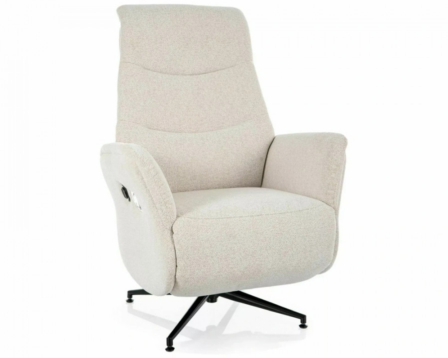 Крісло реклайнер електричне Nestor Raven Бежева тканина / Чорний каркас