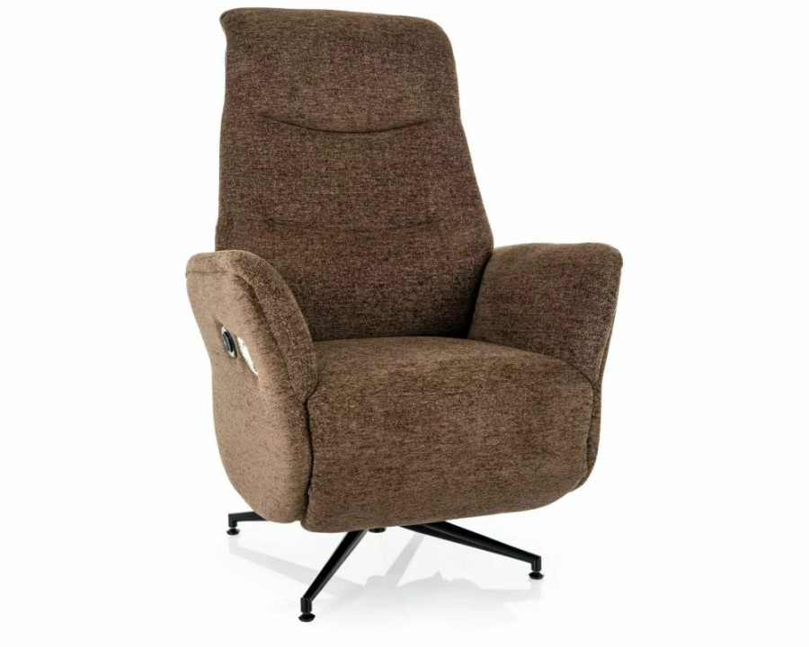 Крісло реклайнер електричне Nestor Raven Капучіно тканина / Чорний каркас