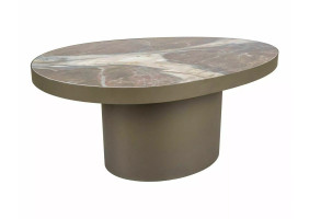 Стіл журнальний кавовий Gusto B 98×73 см Коричневий / Мідь