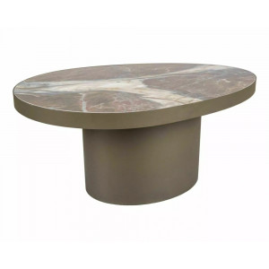 Стіл журнальний кавовий Gusto B 98×73 см Коричневий / Мідь