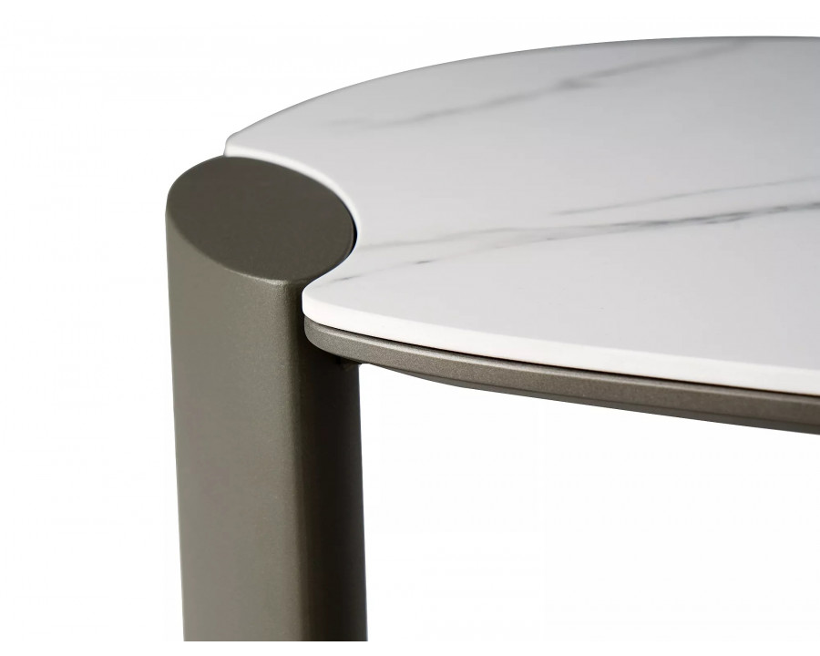 Стіл журнальний кавовий Adoro B 105×65 см Білий / Мідь