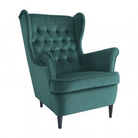 Крісло HARRY VELVET зелений BLUVEL 78 / венге
