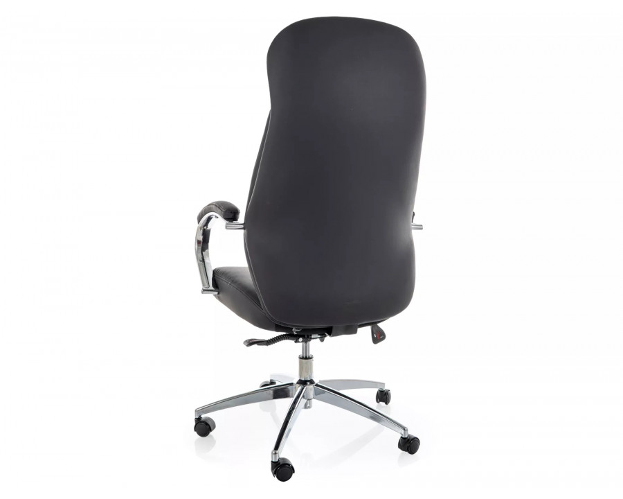 Крісло офісне комп'ютерне поворотне Q-09 Чорна екошкіра / Хром каркас