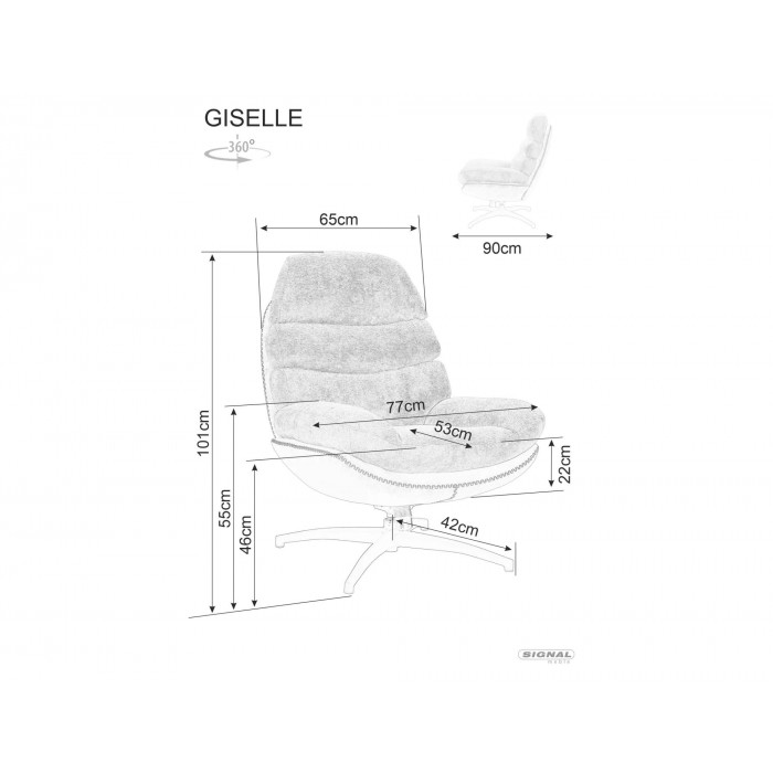 Крісло GISELLE чорне Тк.242 / чорне синт. Тк.244 GISELLEC
