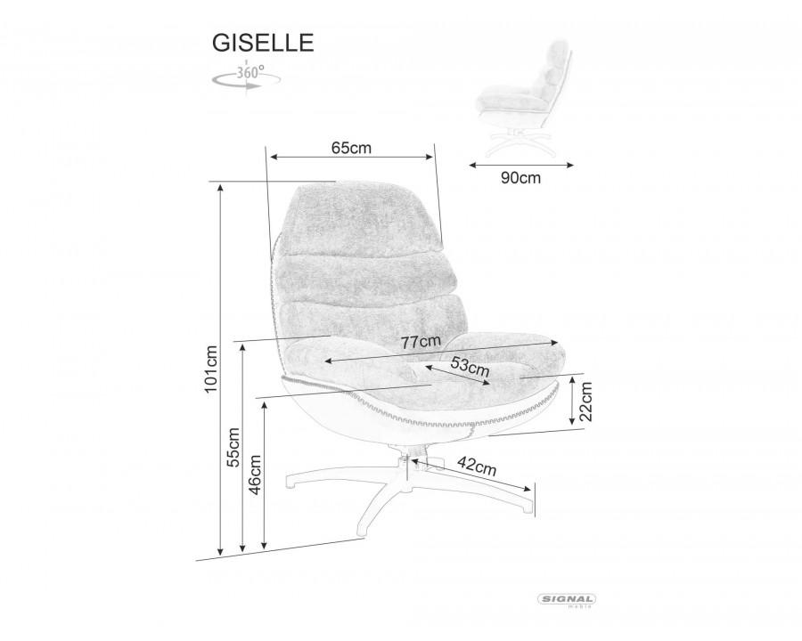 Крісло GISELLE чорне Тк.242 / чорне синт. Тк.244 GISELLEC