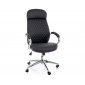 Крісло офісне комп'ютерне поворотне Q-09 Чорна екошкіра / Хром каркас