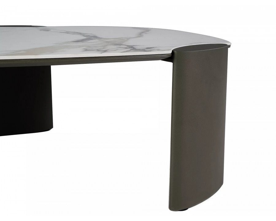 Стіл журнальний кавовий Adoro B 105×65 см Білий / Мідь