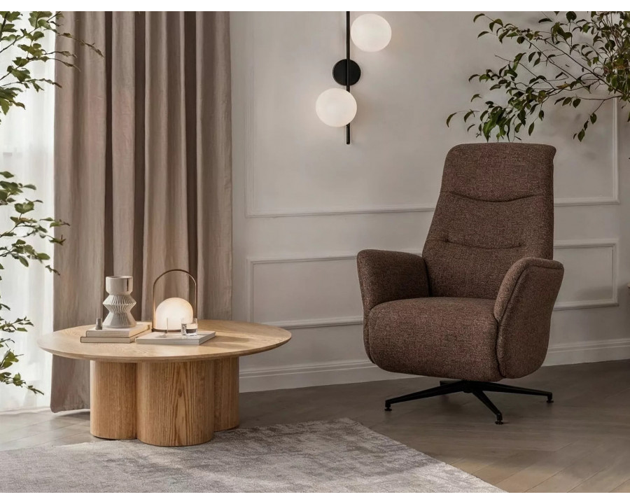 Крісло реклайнер електричне Nestor Raven Капучіно тканина / Чорний каркас