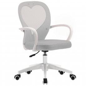 Комп'ютерне крісло STACEY світло-сіре/білий каркас