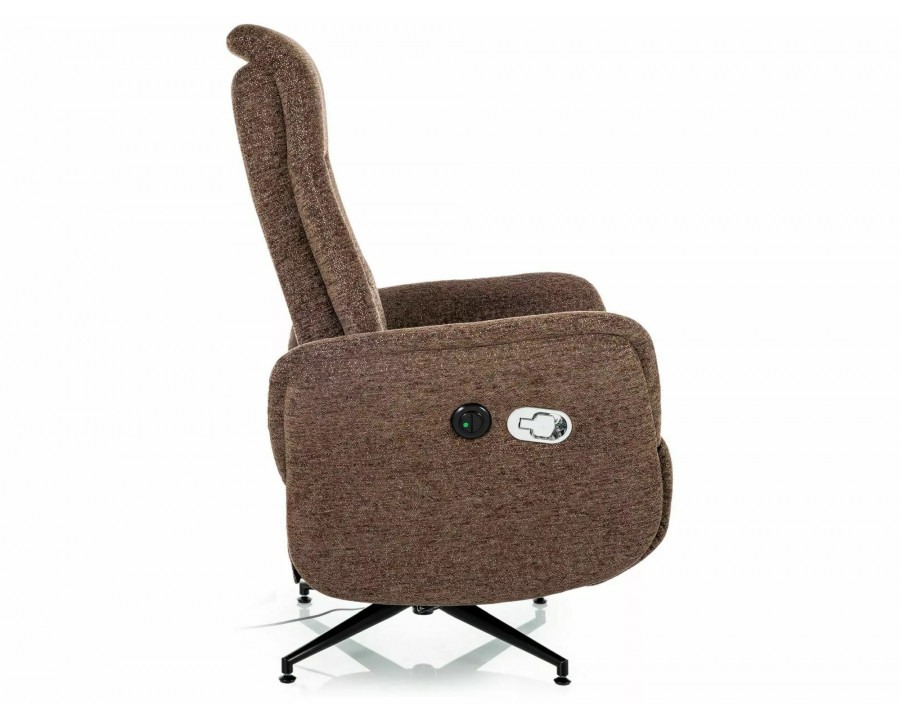 Крісло реклайнер електричне Nestor Raven Капучіно тканина / Чорний каркас