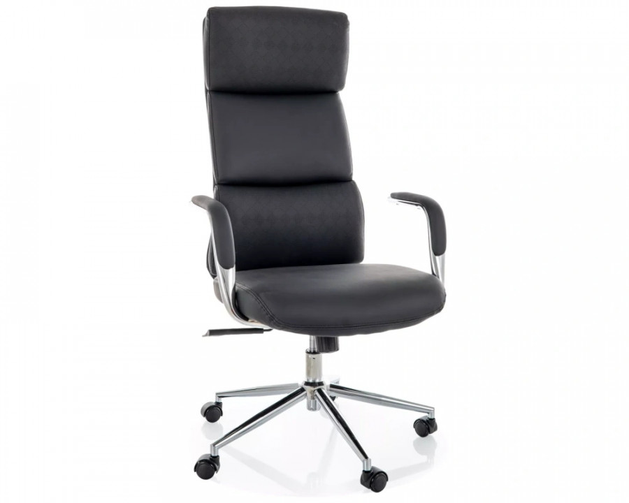 Крісло офісне комп'ютерне поворотне Q-03 Чорна екошкіра / Хром каркас