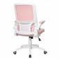 Крісло комп'ютерне ARIA рожеве/білий каркас