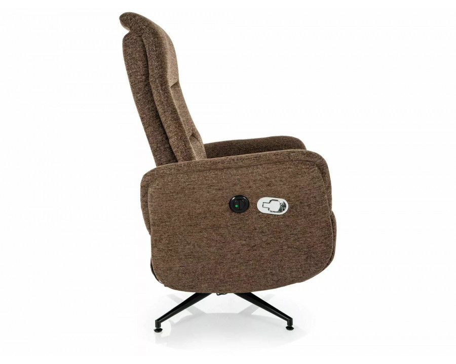 Крісло реклайнер електричне Nestor Raven Капучіно тканина / Чорний каркас