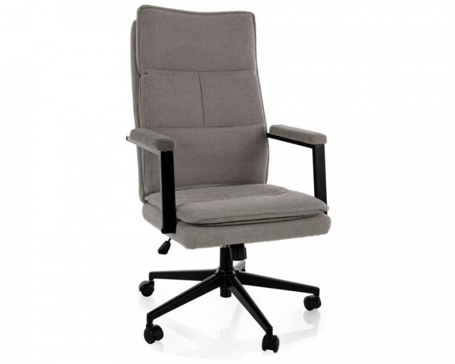 Крісло офісне комп'ютерне поворотне Q-091 Noelle Сіра тканина / Чорний каркас