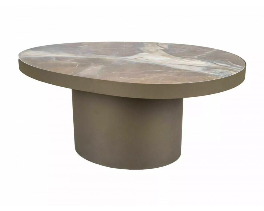 Стіл журнальний кавовий Gusto B 98×73 см Коричневий / Мідь