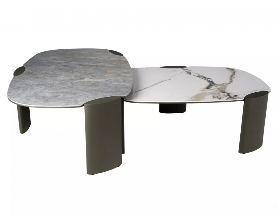 Стіл журнальний кавовий Adoro B 105×65 см Білий / Мідь