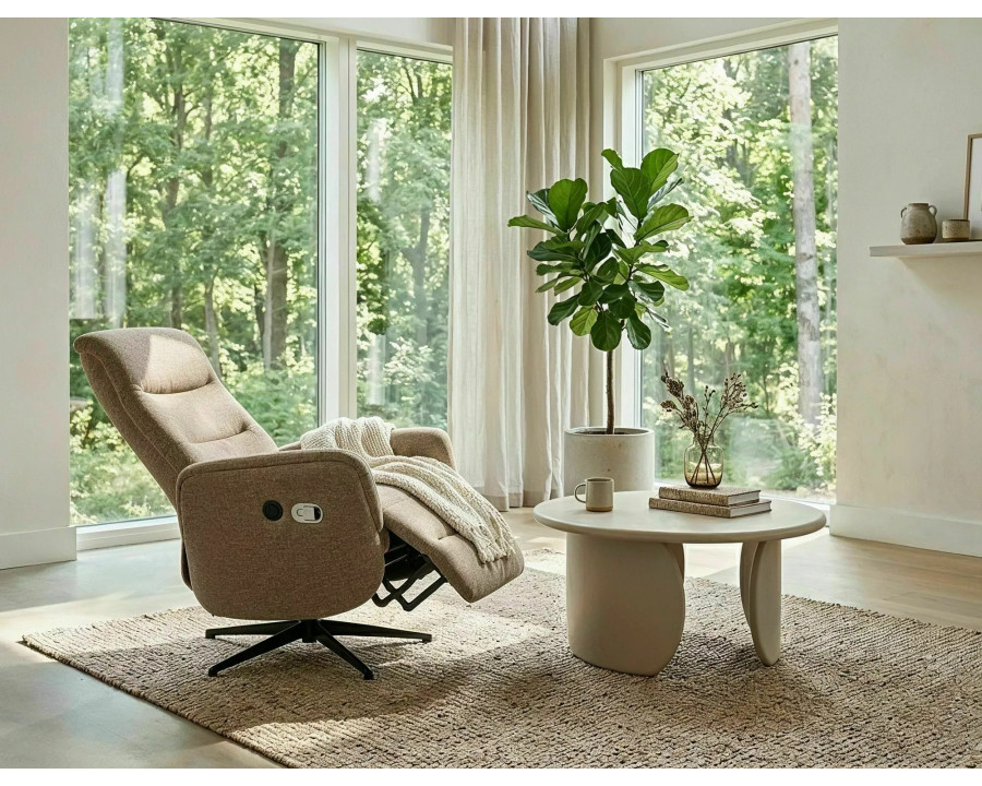 Стіл журнальний кавовий Noemi ø80 см Темний беж