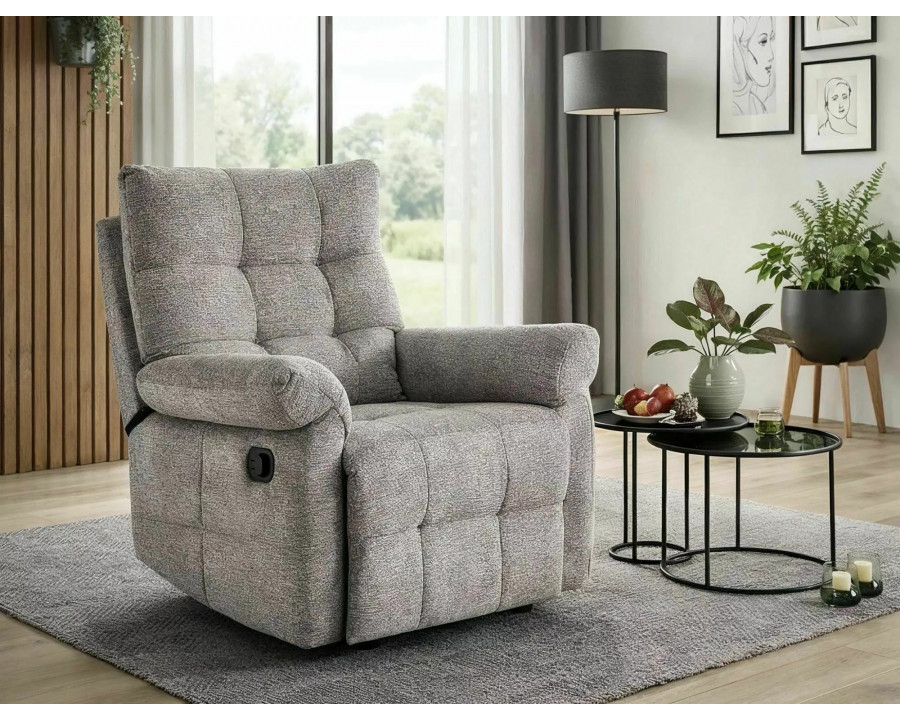 Крісло реклайнер Atos Raven Сіра тканина / Чорний каркас