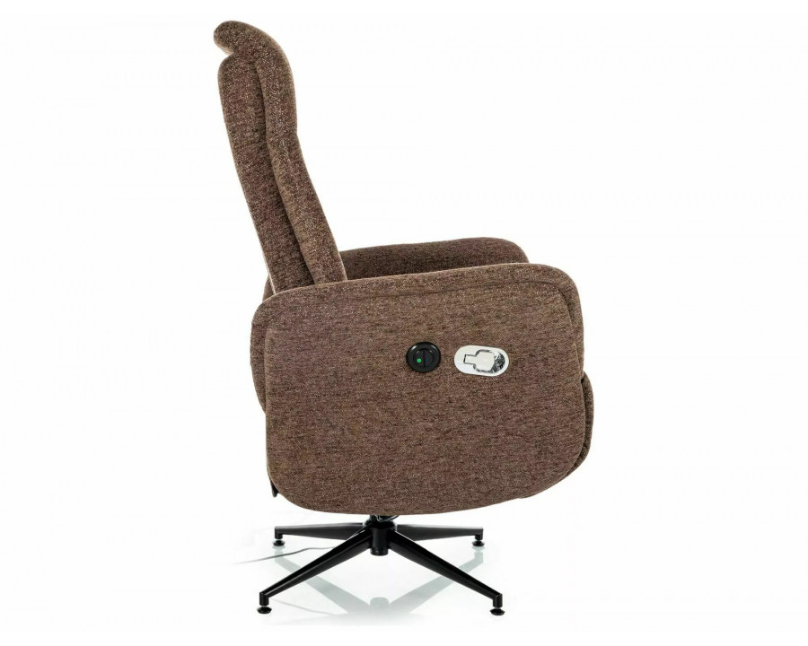 Крісло реклайнер електричне Nestor Raven Капучіно тканина / Чорний каркас