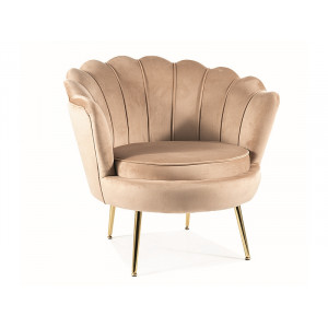 Крісло CAMELLIA 1 VELVET Беж BLUVEL 28 / Золотий
