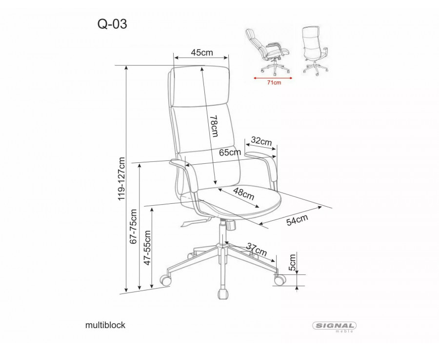 Крісло офісне комп'ютерне поворотне Q-03 Чорна екошкіра / Хром каркас