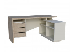 Стіл письмовий CONNECT 3 R SK 157×78 см. Дуб кремона котта / Стоун бейж