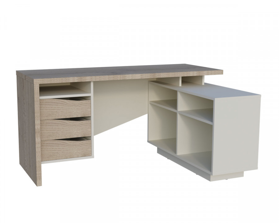 Стіл письмовий CONNECT 3 R SK 157×78 см. Дуб кремона котта / Стоун бейж