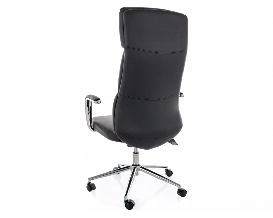 Крісло офісне комп'ютерне поворотне Q-03 Чорна екошкіра / Хром каркас