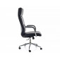 Крісло офісне комп'ютерне поворотне Q-03 Чорна екошкіра / Хром каркас