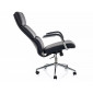 Крісло офісне комп'ютерне поворотне Q-03 Чорна екошкіра / Хром каркас