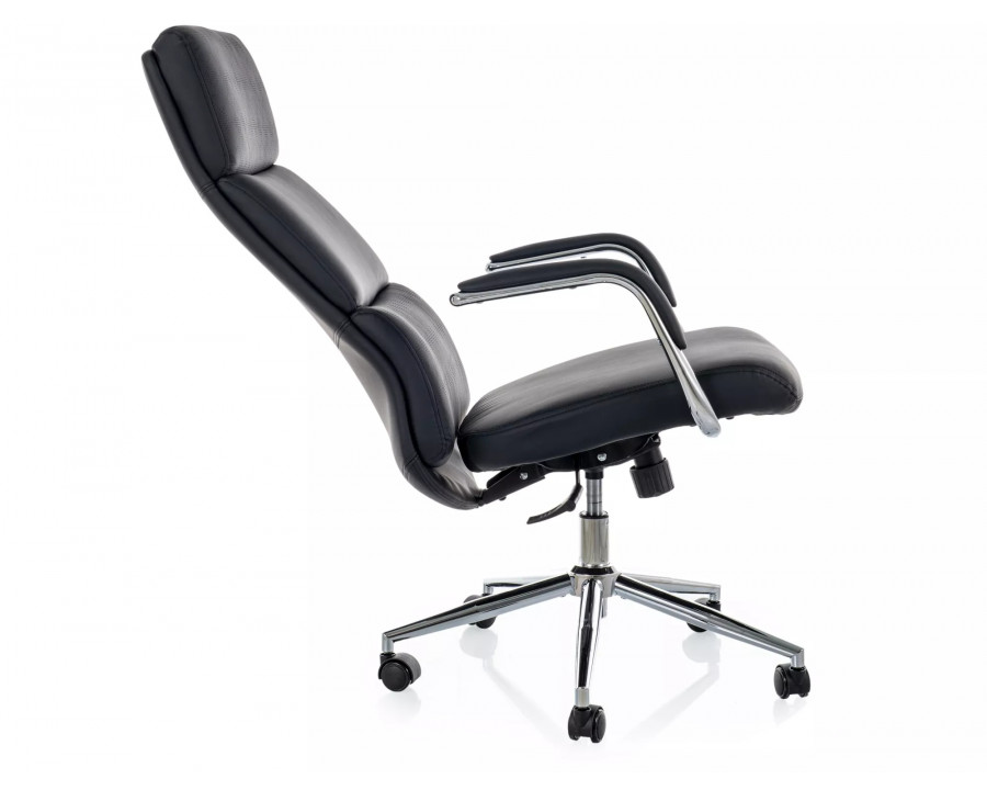 Крісло офісне комп'ютерне поворотне Q-03 Чорна екошкіра / Хром каркас