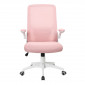 Крісло комп'ютерне ARIA рожеве/білий каркас