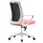 Комп'ютерне крісло DIXY чорне/рожеве/білий каркас