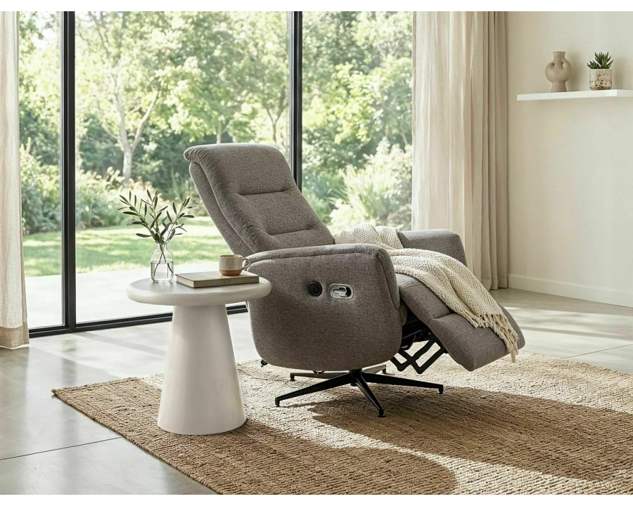 Крісло реклайнер електричне Nestor Raven Сіра тканина / Чорний каркас