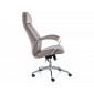 Крісло офісне комп'ютерне поворотне Q-09 Сіра екошкіра / Хром каркас