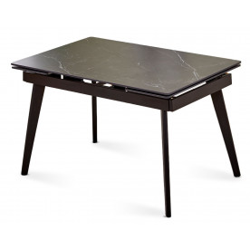 Стіл обідній розкладний OSLO CERAMIC 120(180)*80 чорний глянець/чорний каркас