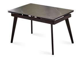 Стіл обідній розкладний OSLO CERAMIC 120(180)*80 чорний глянець/чорний каркас