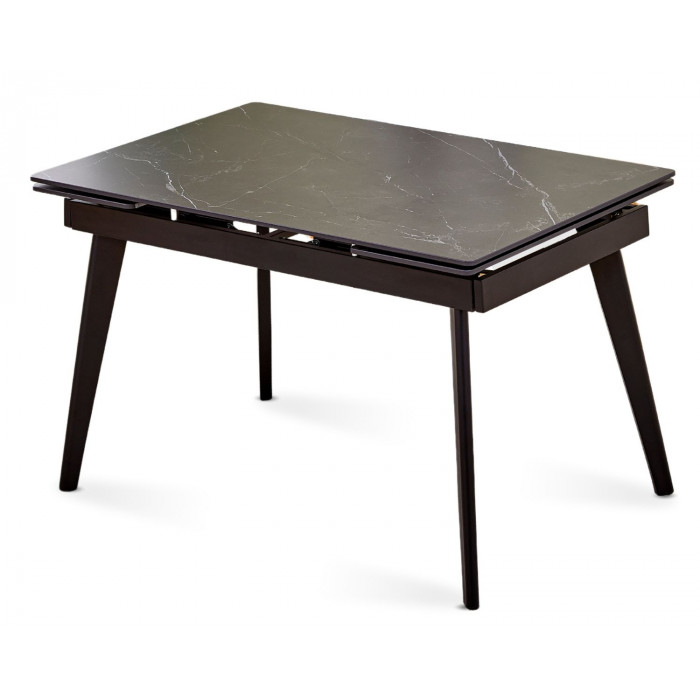 Стіл обідній розкладний OSLO CERAMIC 120(180)*80 чорний глянець/чорний каркас