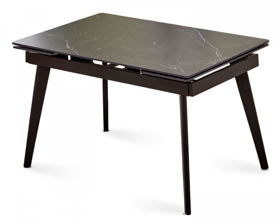 Стіл обідній розкладний OSLO CERAMIC 120(180)*80 чорний глянець/чорний каркас