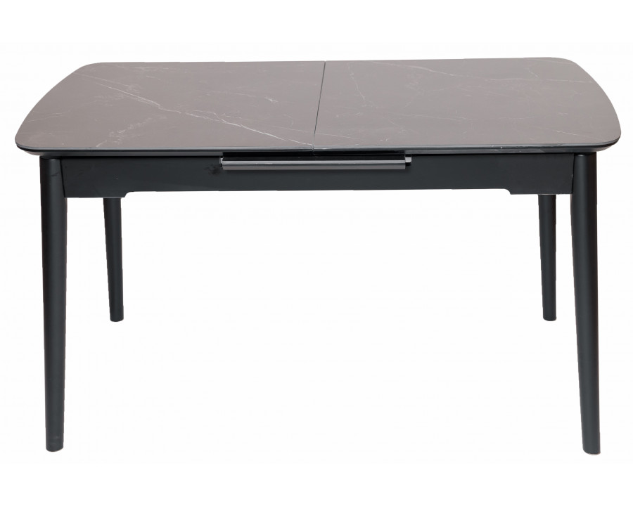 Стіл обідній розкладний BERLIN CERAMIC 140(180)*80 чорний мат кераміка/чорний каркас