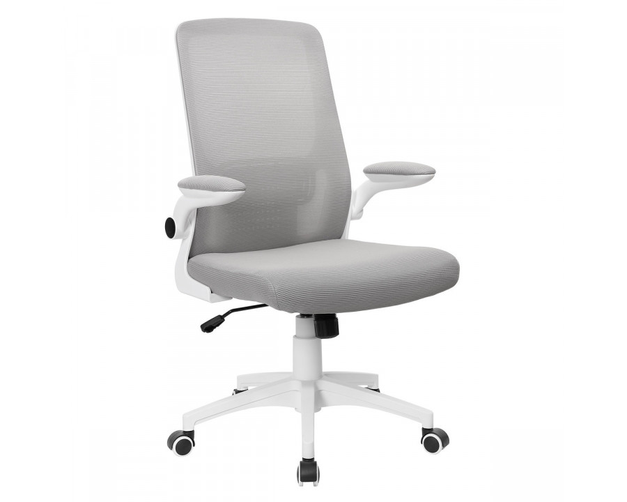Крісло комп'ютерне ARIA сіре/білий каркас