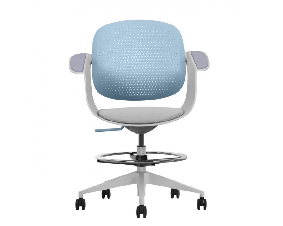 Крісло офісне ARLEN світло-бірюзове/сіра тканина/сірий каркас
