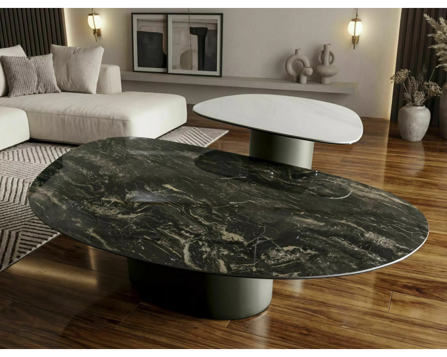 Стіл журнальний кавовий Bello B 75×50 см Білий / Мідь