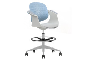 Крісло офісне ARLEN світло-бірюзове/сіра тканина/сірий каркас