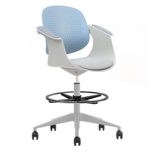 Крісло офісне ARLEN світло-бірюзове/сіра тканина/сірий каркас