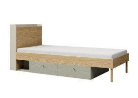 Ліжко односпальне YUKI REG 13 94х93х217 сірий / бежевий / дуб / евкаліпт