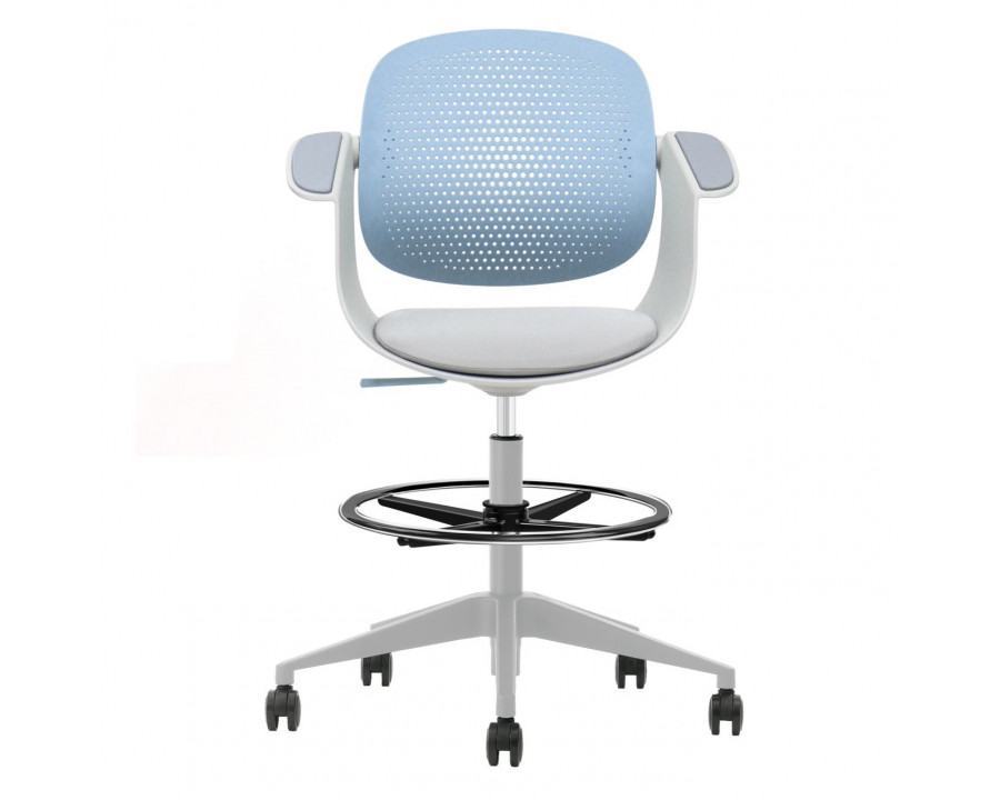 Крісло офісне ARLEN світло-бірюзове/сіра тканина/сірий каркас